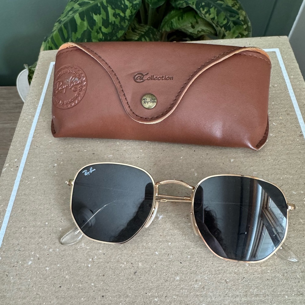 Ray-Ban Black and Gold Square Sunglasses